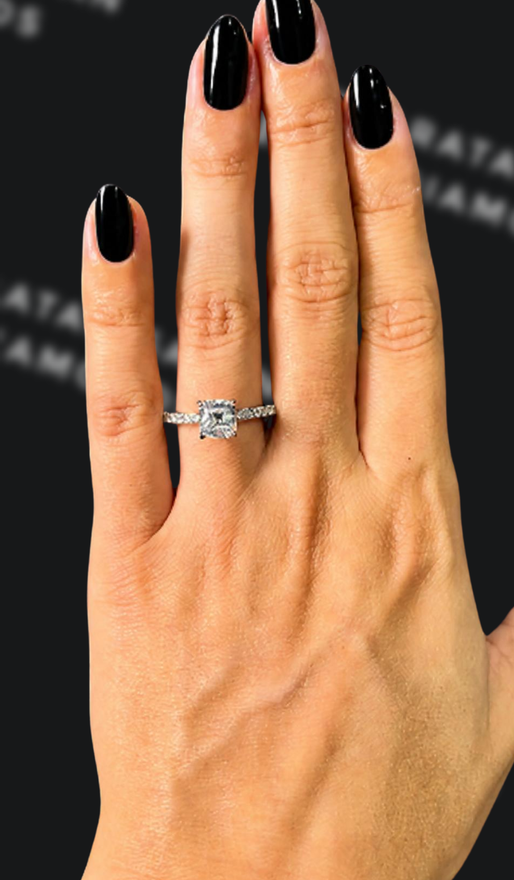 1.5 carat pear shaped natural diamond engagement ring by Ratan Sajan Diamonds Dubai
