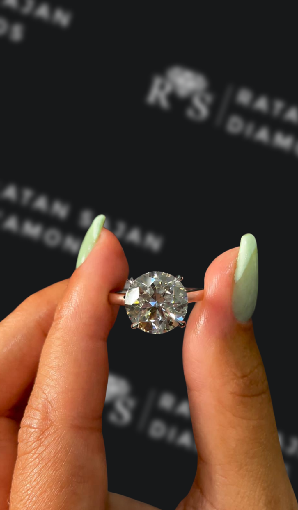 5 Carat Solitaire Engagement Ring - Round Diamond
