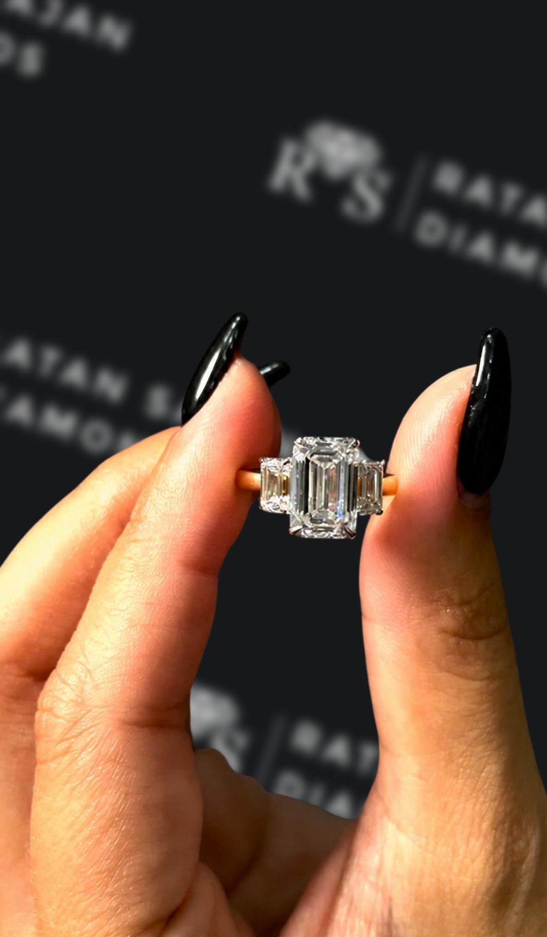 1.5 carat cushion cut natural diamond engagement ring by Ratan Sajan Diamonds Dubai