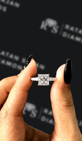 1.5 carat princess cut natural diamond engagement ring by Ratan Sajan Diamonds Dubai
