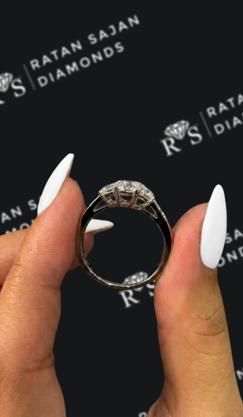0.5 carat radiant cut natural diamond engagement ring by Ratan Sajan Diamonds Dubai