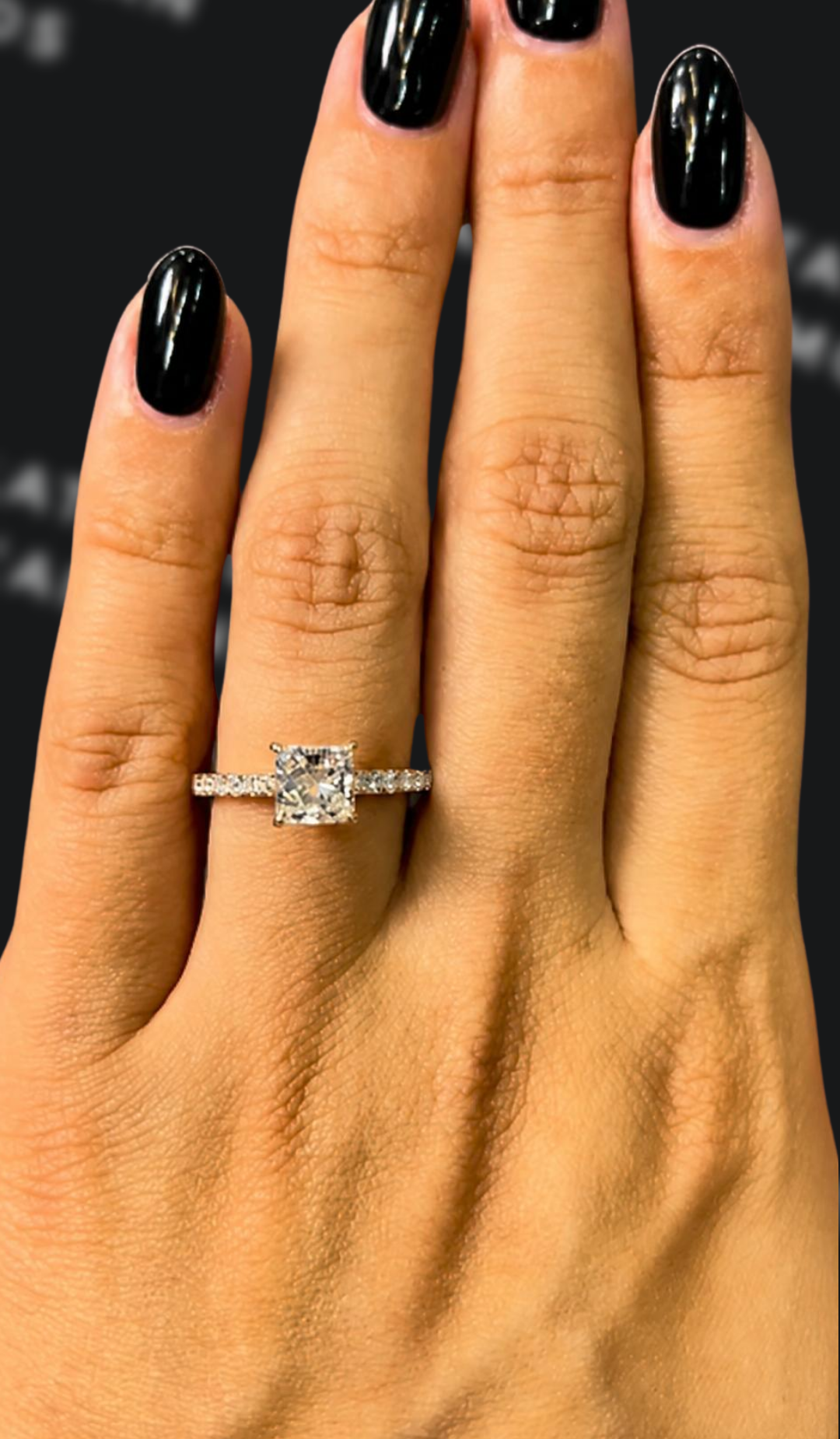 1 carat princess cut natural diamond engagement ring by Ratan Sajan Diamonds Dubai