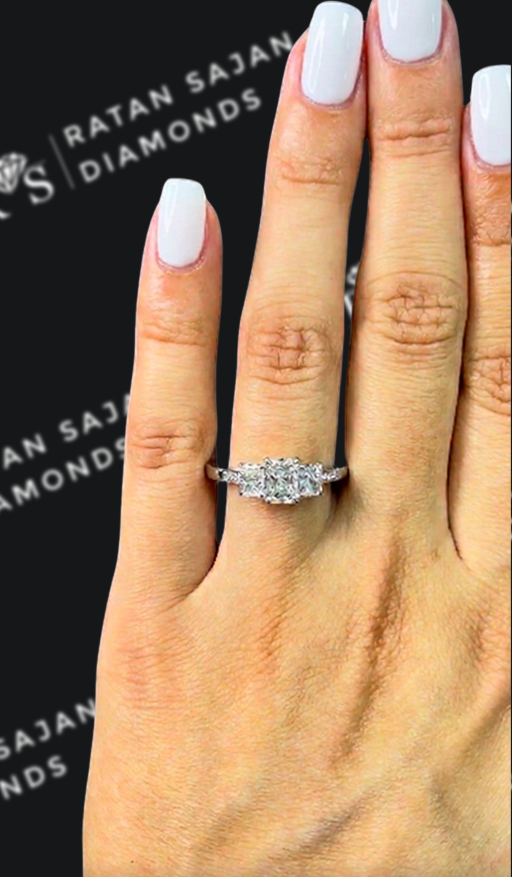 0.5 carat radiant cut natural diamond engagement ring by Ratan Sajan Diamonds Dubai