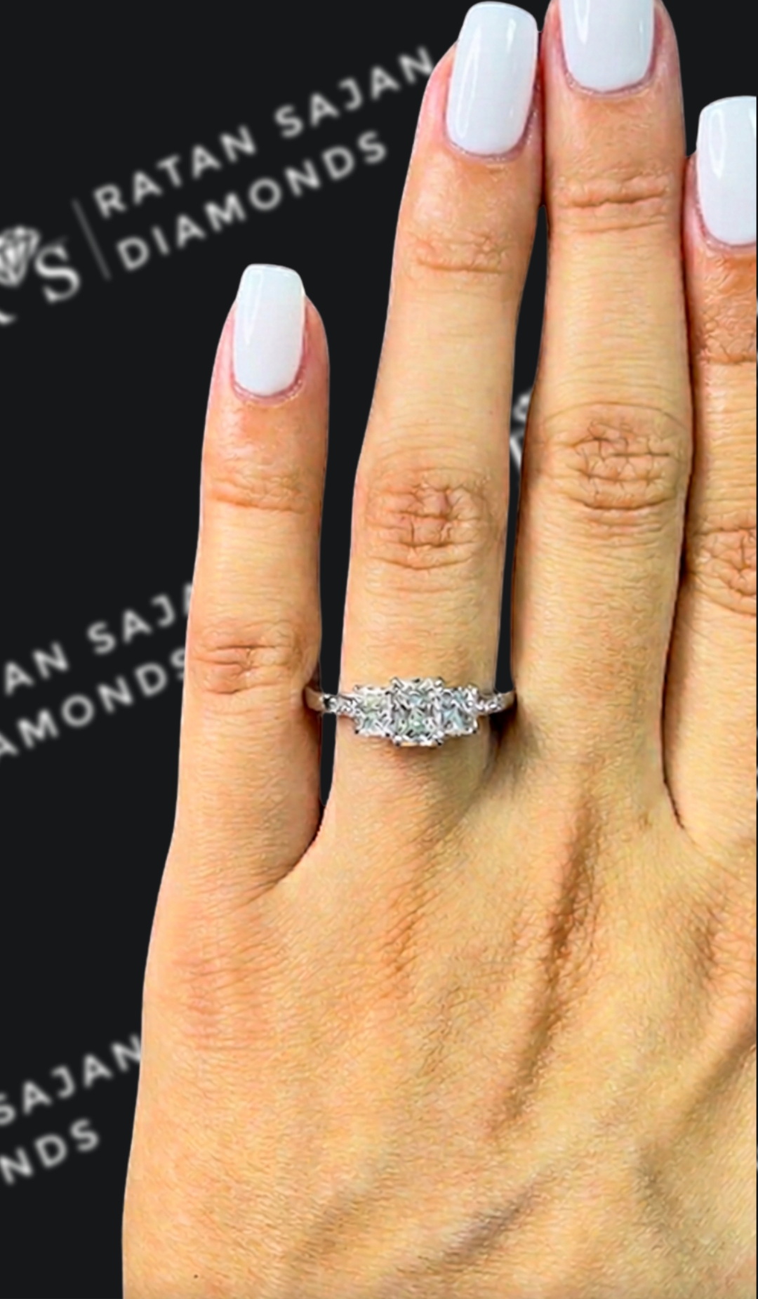 0.5 carat radiant cut natural diamond engagement ring by Ratan Sajan Diamonds Dubai