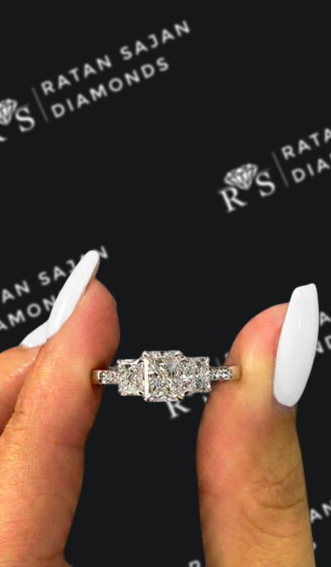 0.5 carat radiant cut natural diamond engagement ring by Ratan Sajan Diamonds Dubai