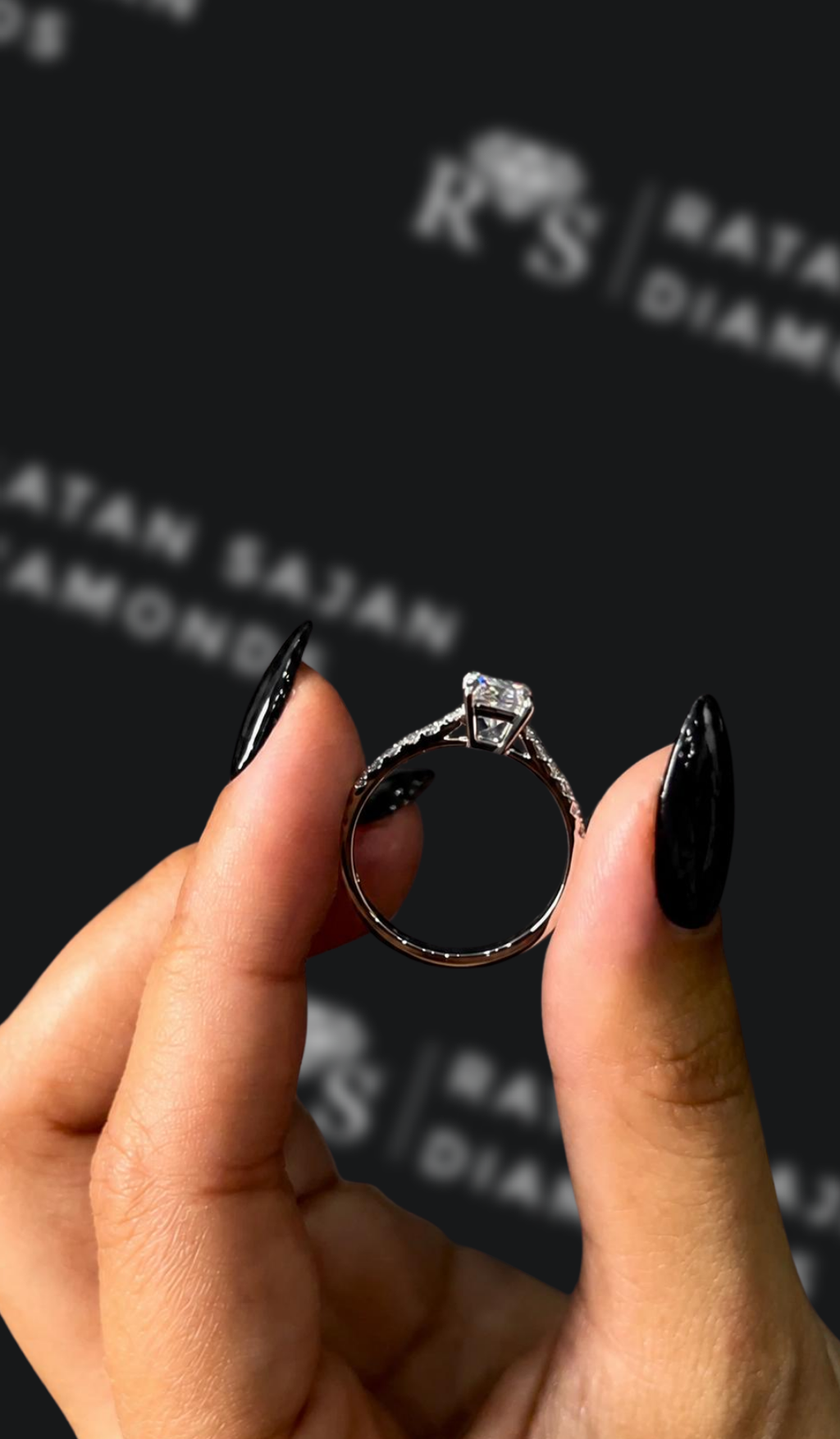 0.5 carat princess cut natural diamond engagement ring by Ratan Sajan Diamonds Dubai