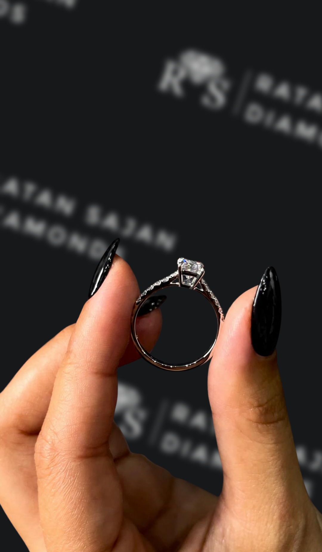 0.5 carat princess cut natural diamond engagement ring by Ratan Sajan Diamonds Dubai