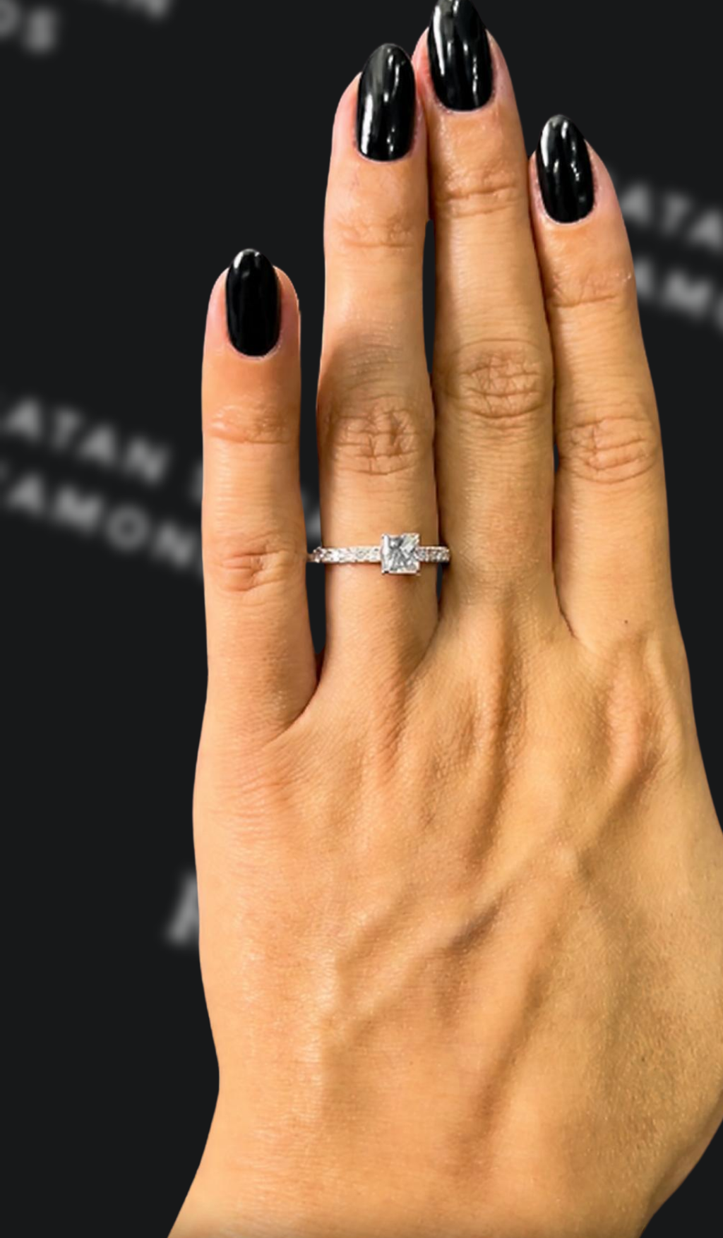 0.5 carat princess cut natural diamond engagement ring by Ratan Sajan Diamonds Dubai