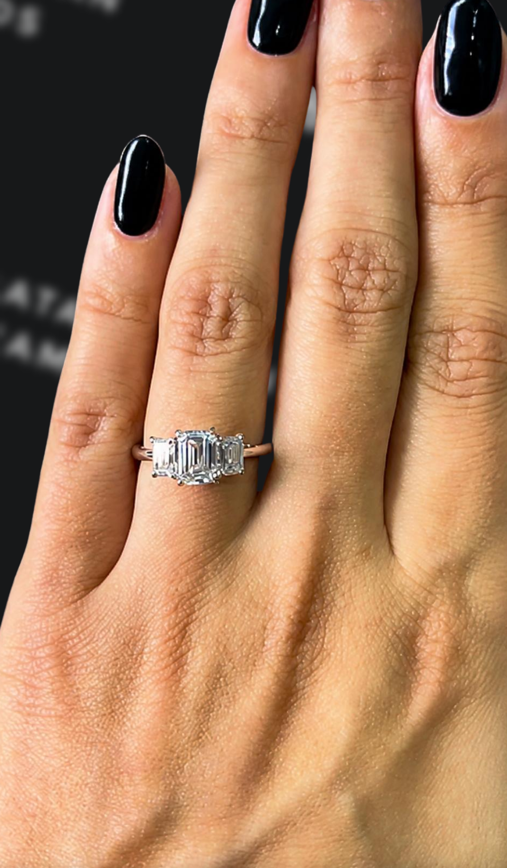 2 carat emerald cut natural diamond engagement ring by Ratan Sajan Diamonds Dubai