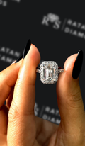2 carat emerald cut natural diamond engagement ring by Ratan Sajan Diamonds Dubai