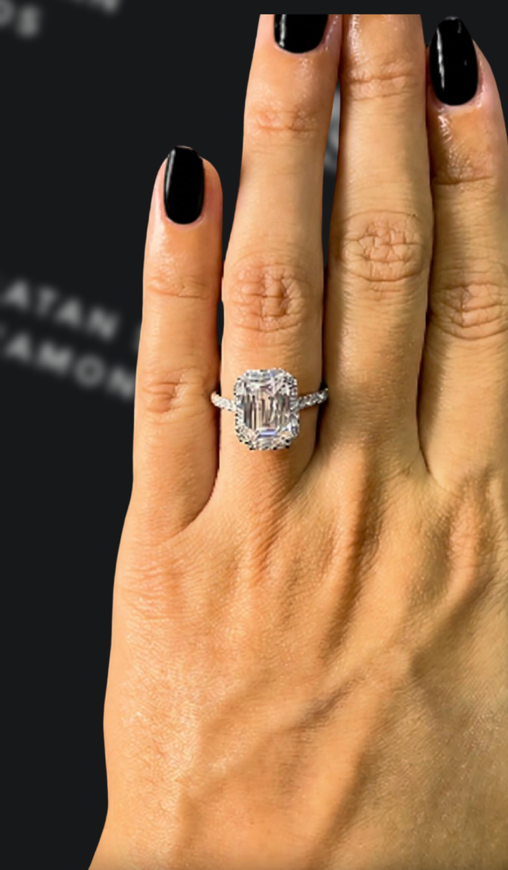2 carat emerald cut natural diamond engagement ring by Ratan Sajan Diamonds Dubai