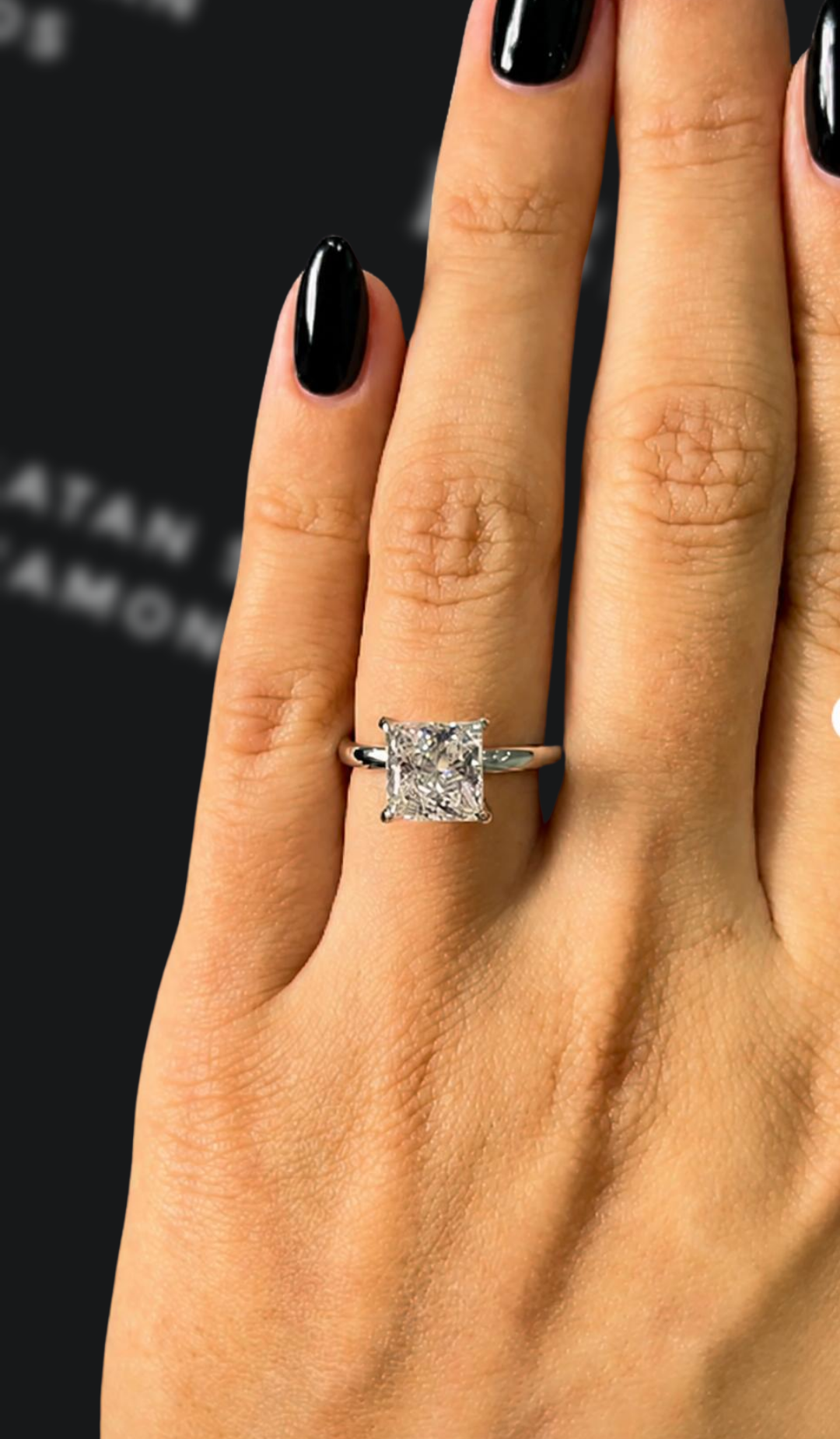 2.5 carat princess cut natural diamond engagement ring by Ratan Sajan Diamonds Dubai