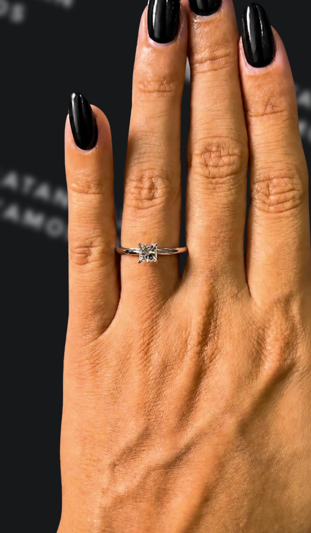 0.5 carat princess cut natural diamond engagement ring by Ratan Sajan Diamonds Dubai