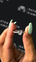 1 Carat Diamond Band Engagement Ring - Heart Diamond