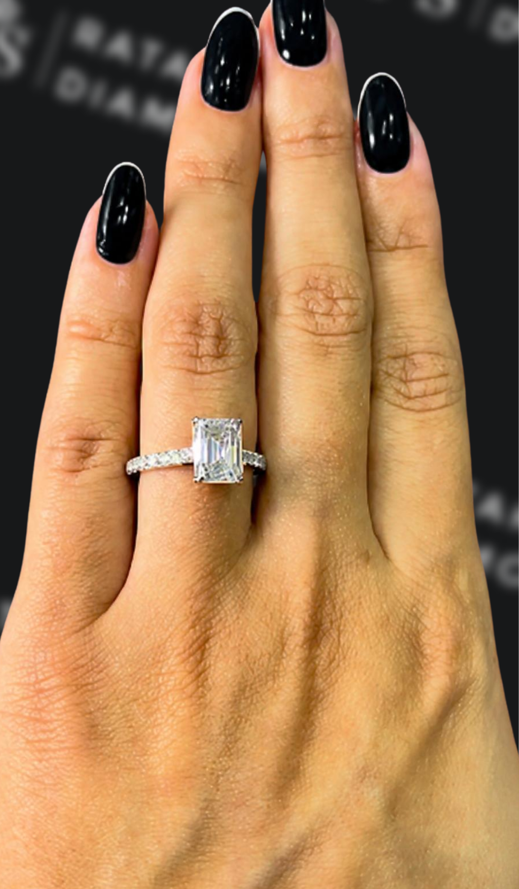 2.5 carat cushion cut natural diamond engagement ring by Ratan Sajan Diamonds Dubai