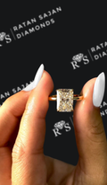 4 carat radiant cut natural diamond engagement ring by Ratan Sajan Diamonds Dubai