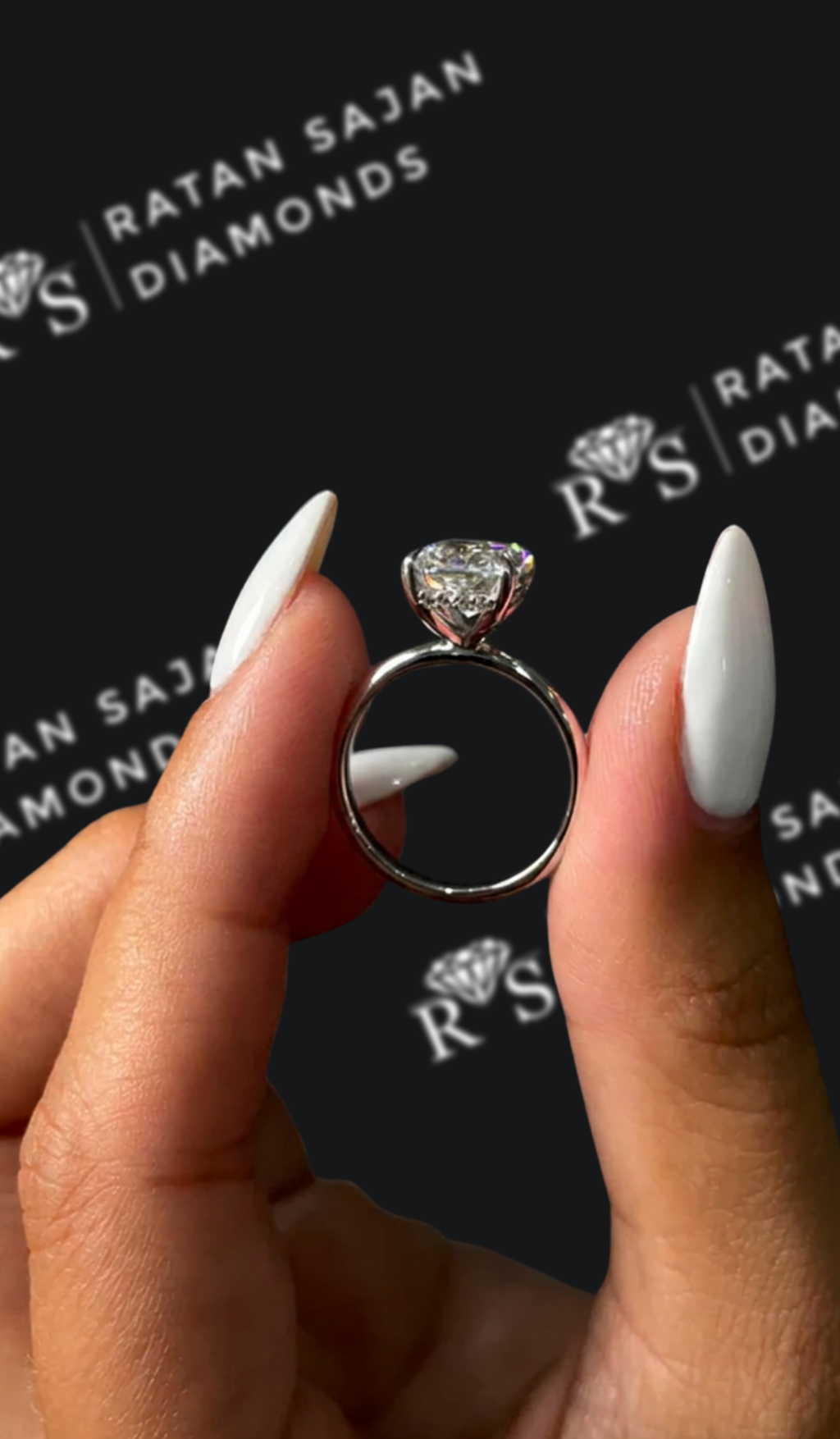 2.5 carat radiant cut natural diamond engagement ring by Ratan Sajan Diamonds Dubai