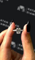 2.5 carat cushion cut natural diamond engagement ring by Ratan Sajan Diamonds Dubai