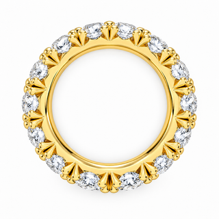 5 CTW Round Cut Natural Diamond French Pavé Full Eternity Band in 18K Yellow Gold