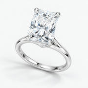 1 Carat - Emerald - Natural Diamond - Solitaire Engagement Ring