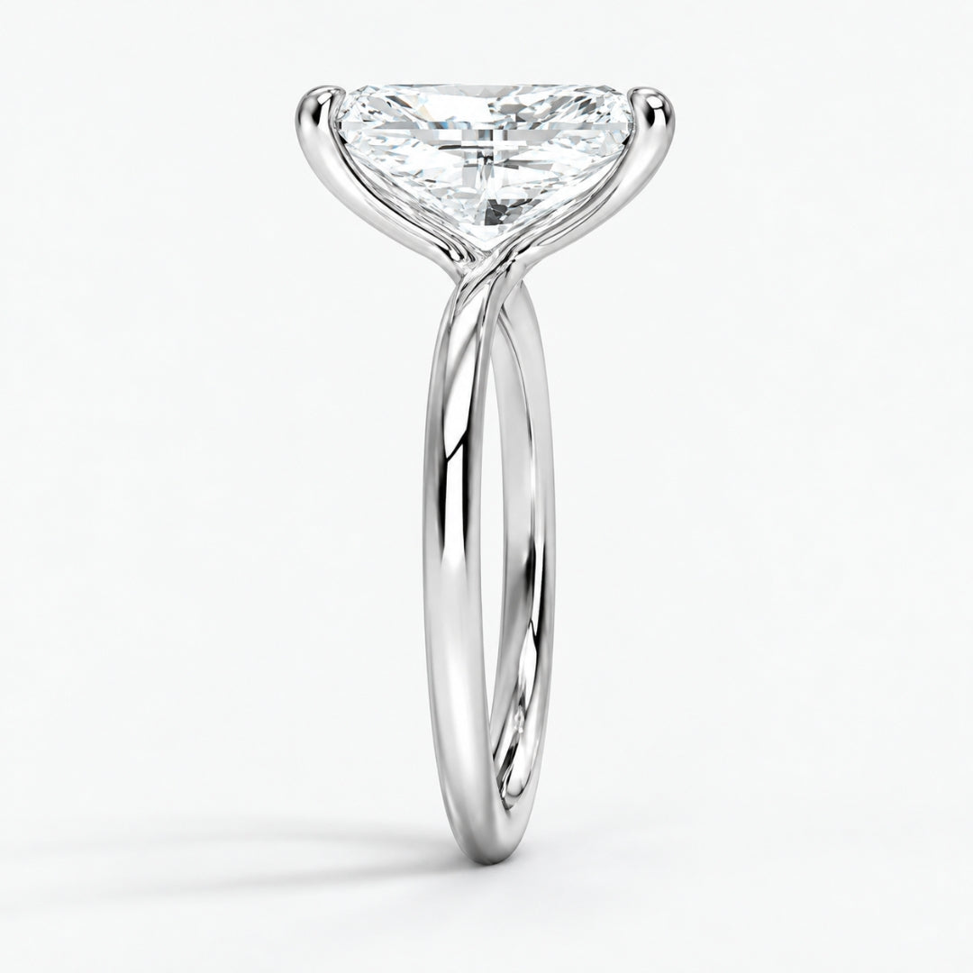 4 Carat - Long Radiant - Natural Diamond - Solitaire Engagement Ring