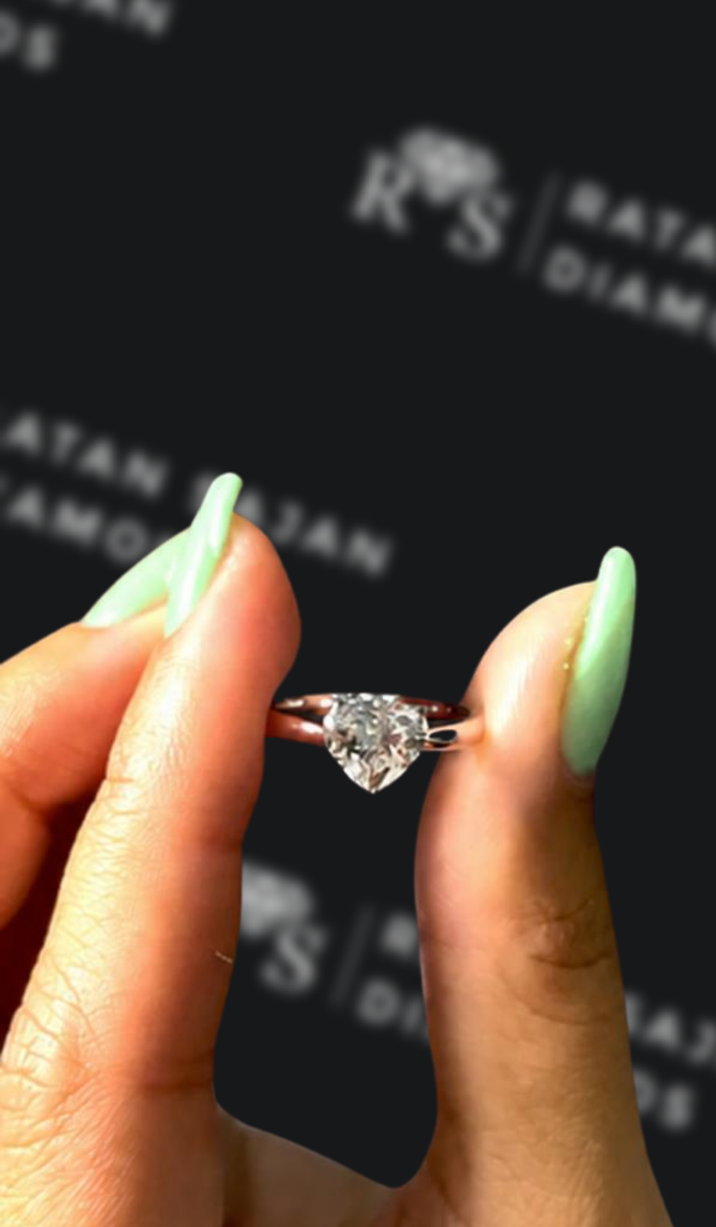 1 Carat Solitaire Engagement Ring - Heart Diamond