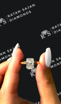 1.5 carat radiant cut natural diamond engagement ring by Ratan Sajan Diamonds Dubai