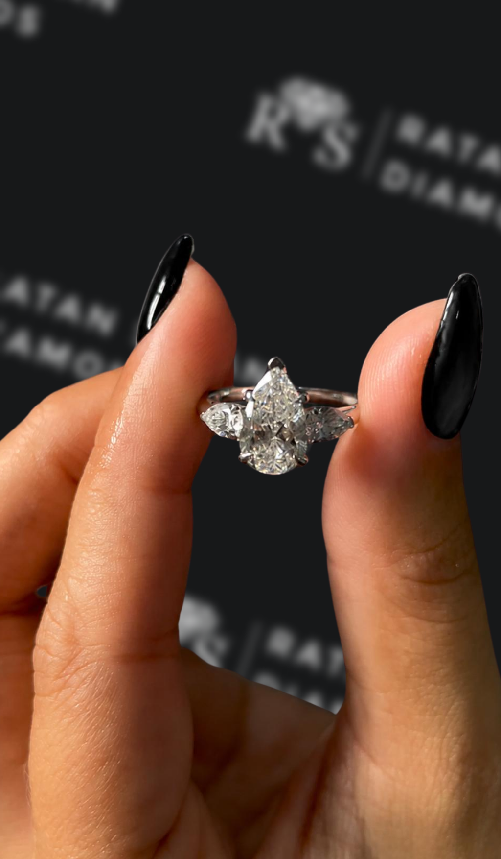 3 carat cushion cut natural diamond engagement ring by Ratan Sajan Diamonds Dubai