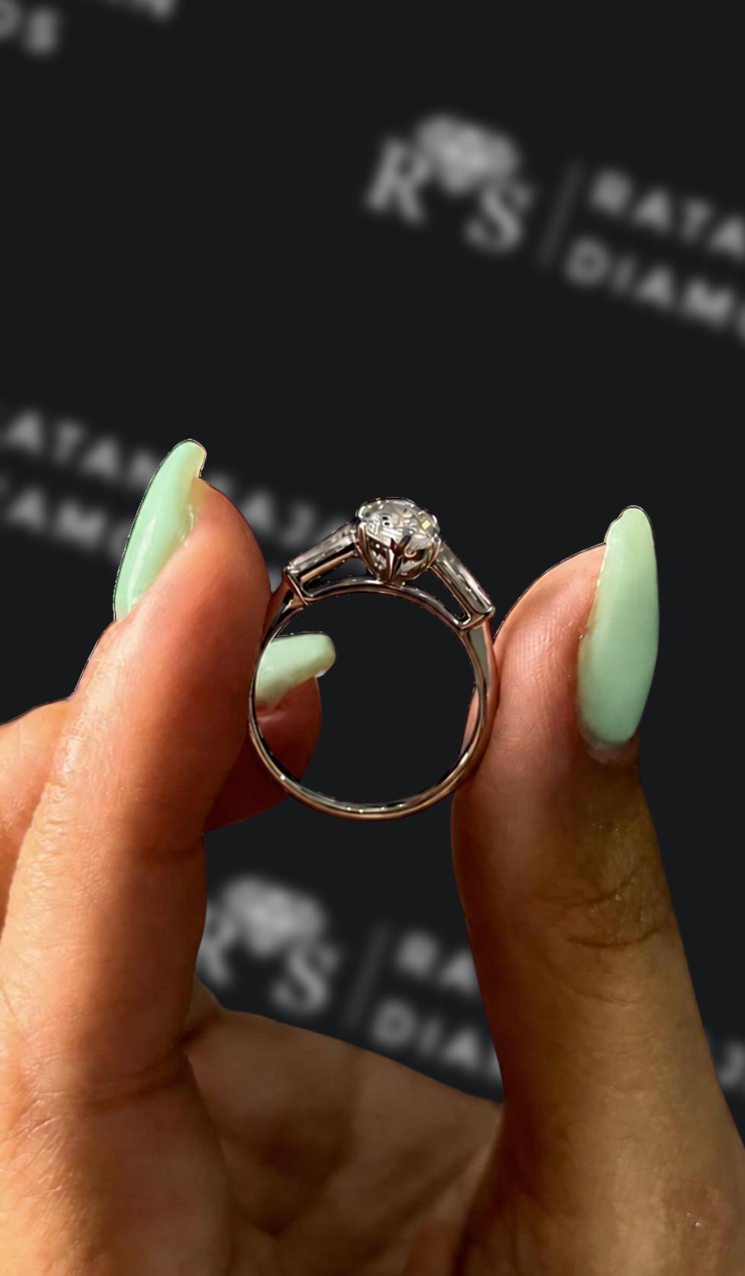 1 Carat Trilogy Engagement Ring - Marquise Diamond