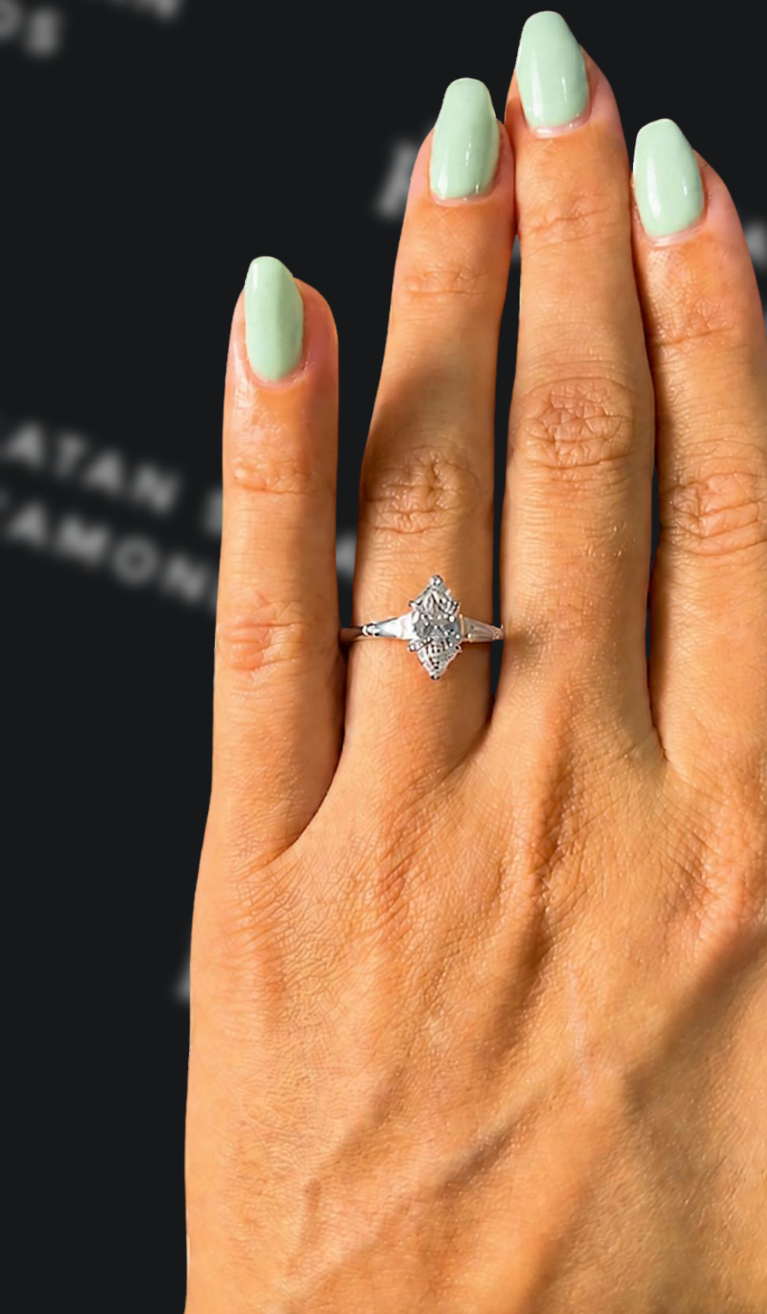 1 Carat Trilogy Engagement Ring - Marquise Diamond