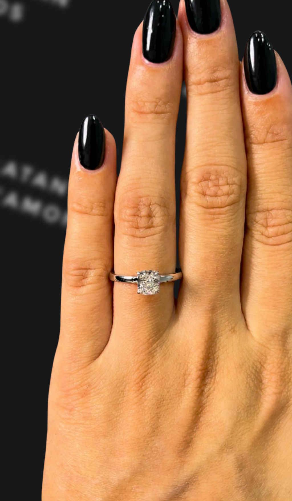 1 carat cushion cut natural diamond engagement ring by Ratan Sajan Diamonds Dubai