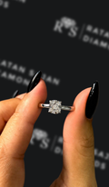 1 carat cushion cut natural diamond engagement ring by Ratan Sajan Diamonds Dubai