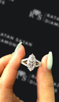 3 Carat Diamond Band Engagement Ring - Marquise Diamond