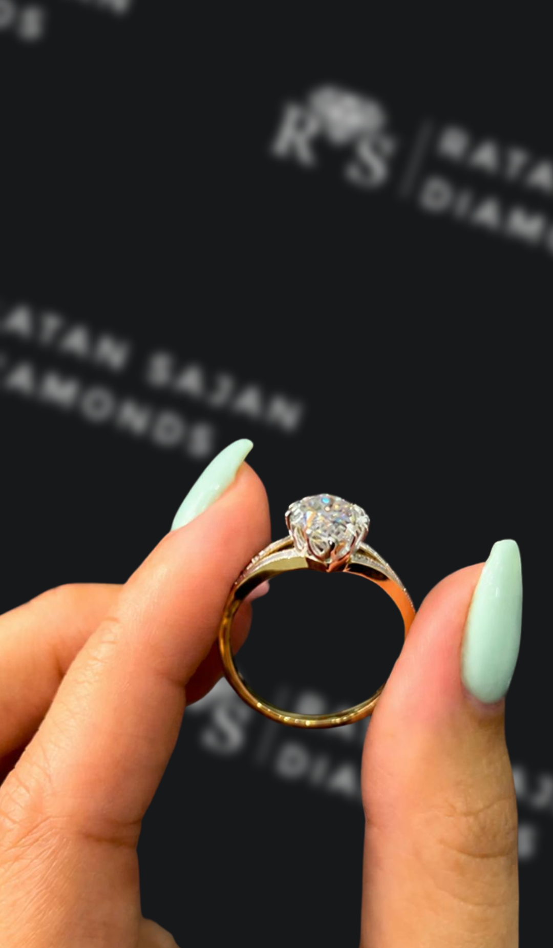 3 Carat Diamond Band Engagement Ring - Marquise Diamond