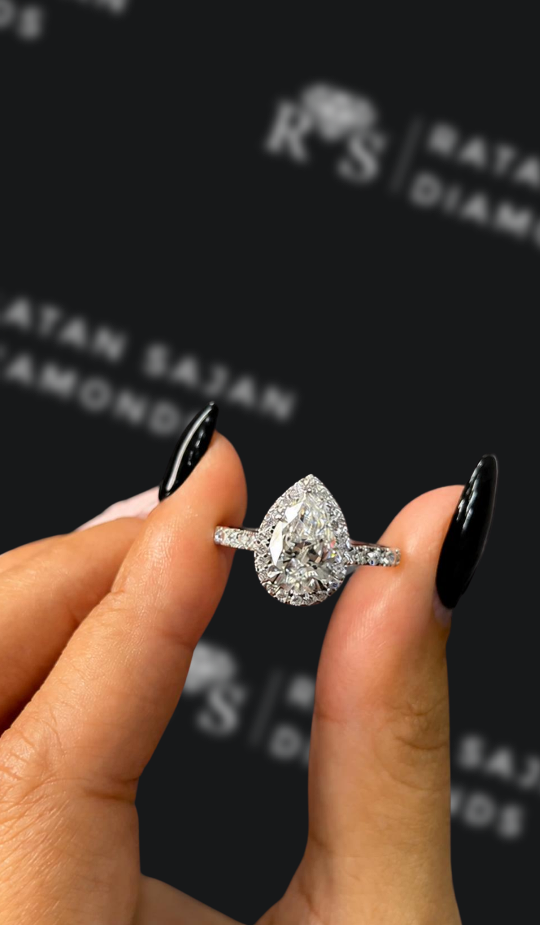 3 carat cushion cut natural diamond engagement ring by Ratan Sajan Diamonds Dubai