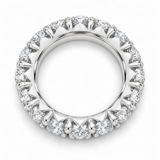 6 CTW Round Cut Natural Diamond French Pavé Full Eternity Band in 18K White Gold