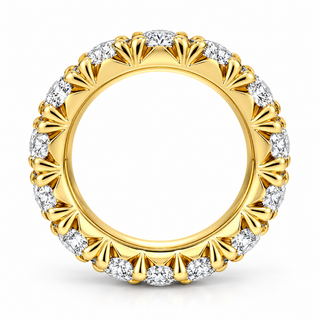 6 CTW Round Cut Natural Diamond French Pavé Full Eternity Band in 18K Yellow Gold