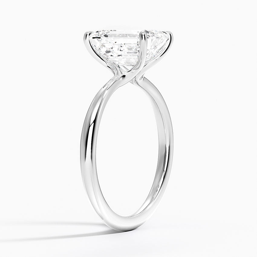 2 Carat - Emerald - Natural Diamond - Solitaire Engagement Ring