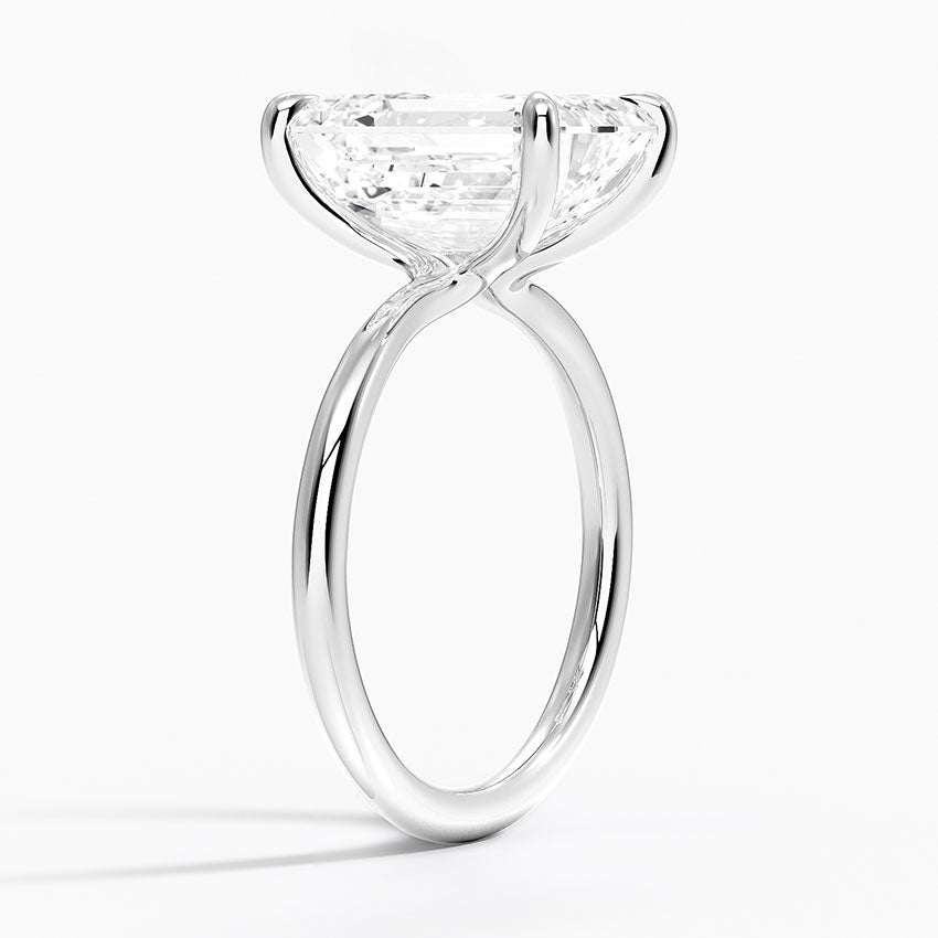 5 Carat - Emerald - Natural Diamond - Solitaire Engagement Ring