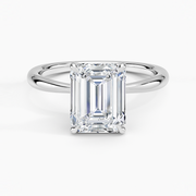 1 Carat - Emerald - Natural Diamond - Solitaire Engagement Ring