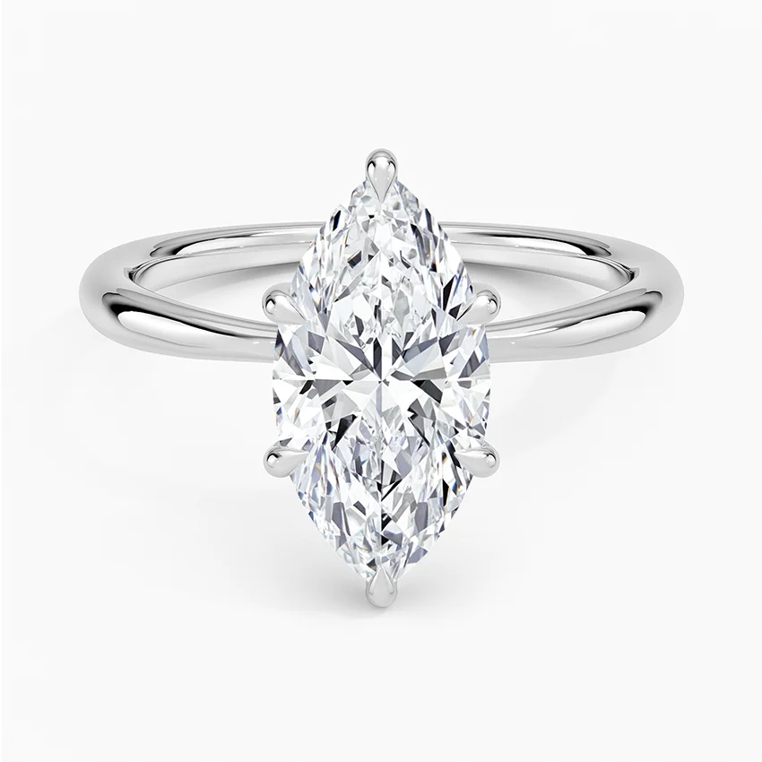 2 Carat - Marquise - Natural Diamond - Solitaire Engagement Ring