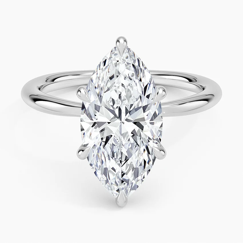 5 Carat - Marquise - Natural Diamond - Solitaire Engagement Ring