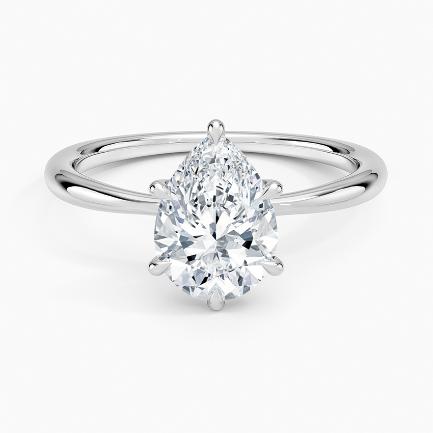 1.5 Carat - Pear - Natural Diamond - Solitaire Engagement Ring