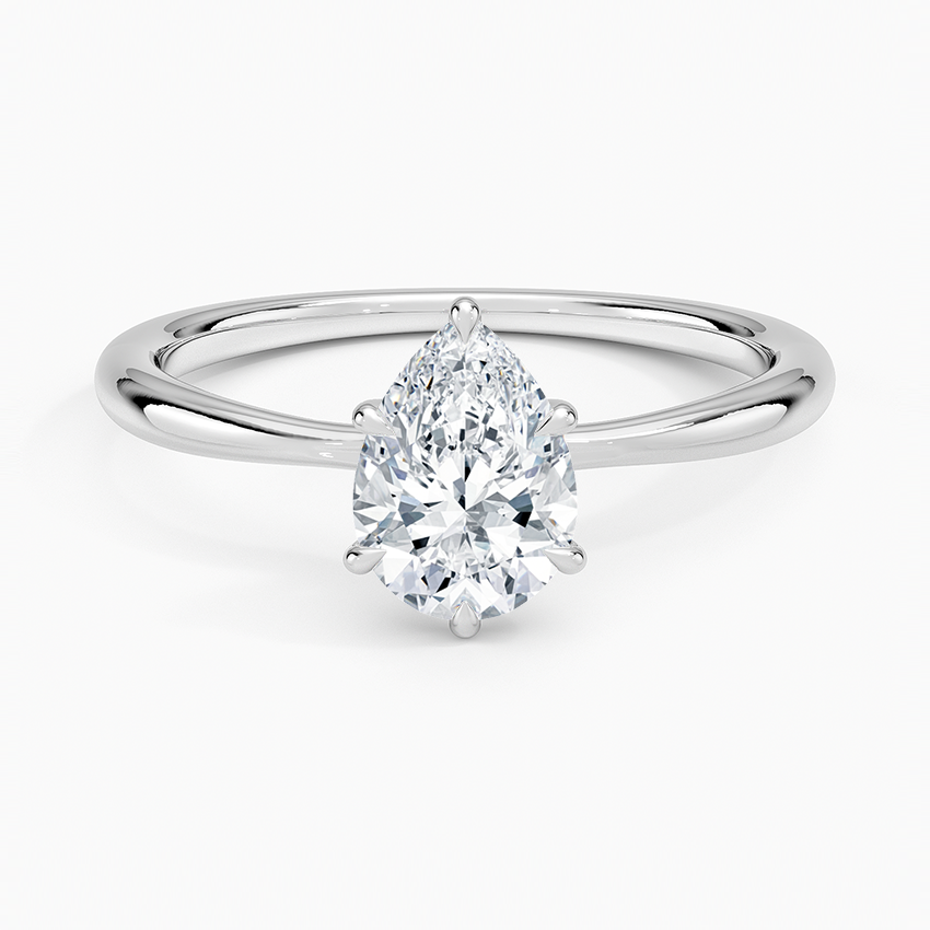 1 Carat - Pear - Natural Diamond - Solitaire Engagement Ring