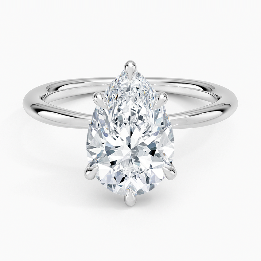 4.5 Carat - Pear - Natural Diamond - Solitaire Engagement Ring