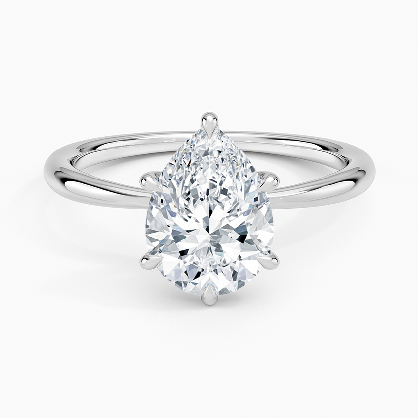 2 Carat - Pear - Natural Diamond - Solitaire Engagement Ring