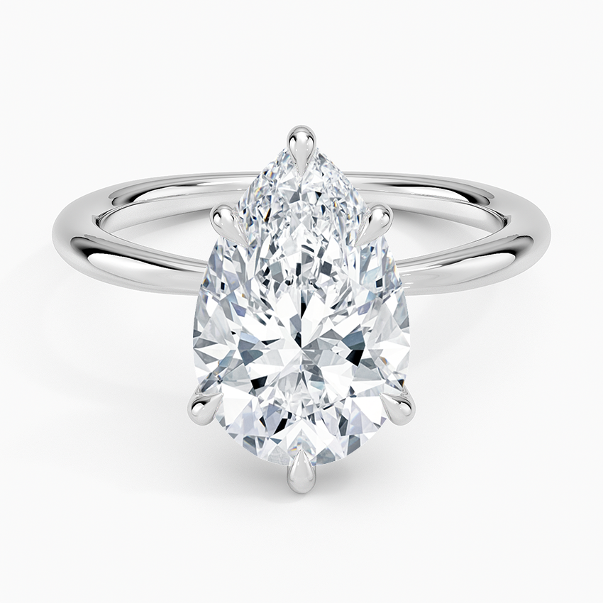 5 Carat - Pear - Natural Diamond - Solitaire Engagement Ring