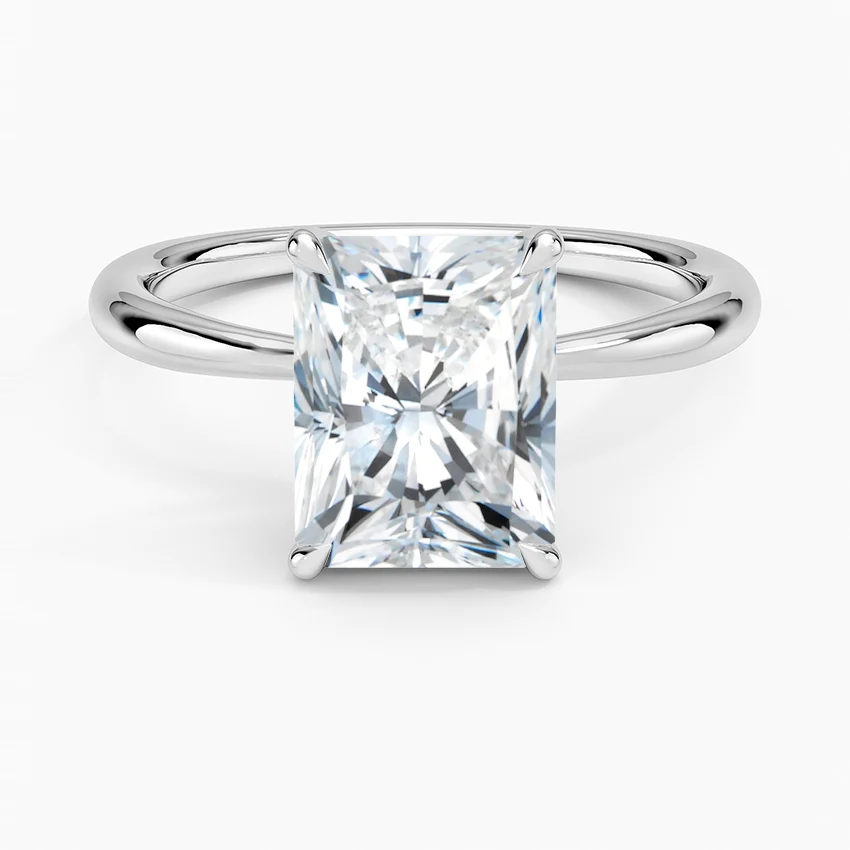 2 Carat - Long Radiant - Natural Diamond - Solitaire Engagement Ring
