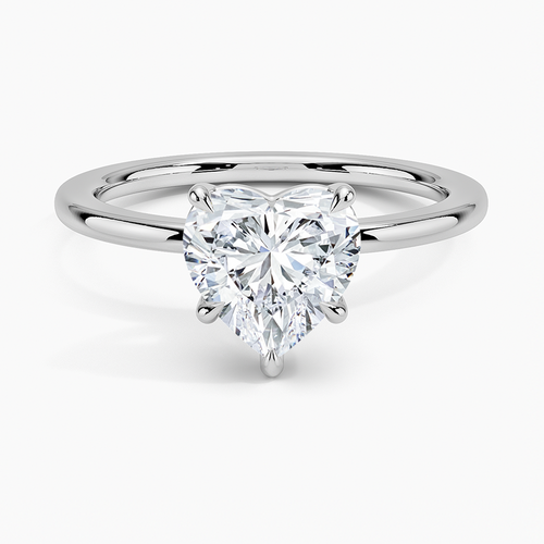 1 Carat - Heart - Natural Diamond - Solitaire Engagement Ring