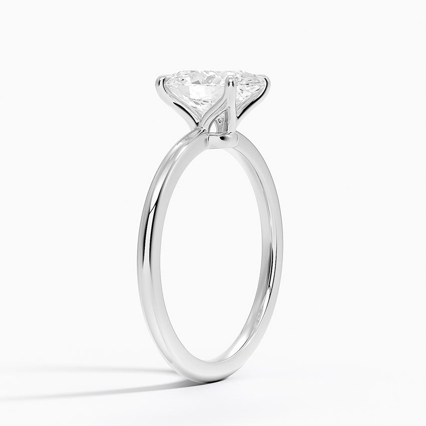 1.5 Carat - Oval - Natural Diamond - Solitaire Engagement Ring